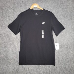 The Nike Tee Mens Shirt Medium Tall Black New Swoosh Short Sleeve Gym AR4997